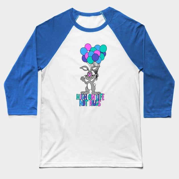 High On Life (Full Color) - Retro Styled Design Baseball T-Shirt by sombreroinc